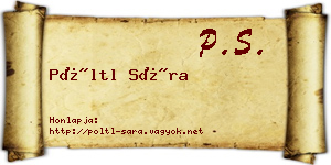 Pöltl Sára névjegykártya